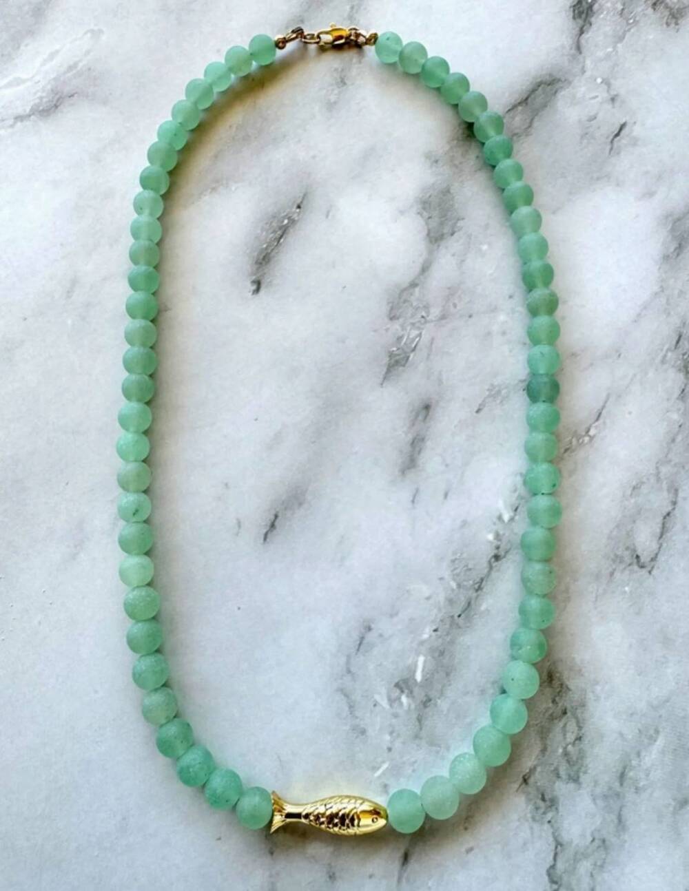 NEW JESSICA MATRASKO JEWELRY women's ashia beaded fish necklace in aventurine